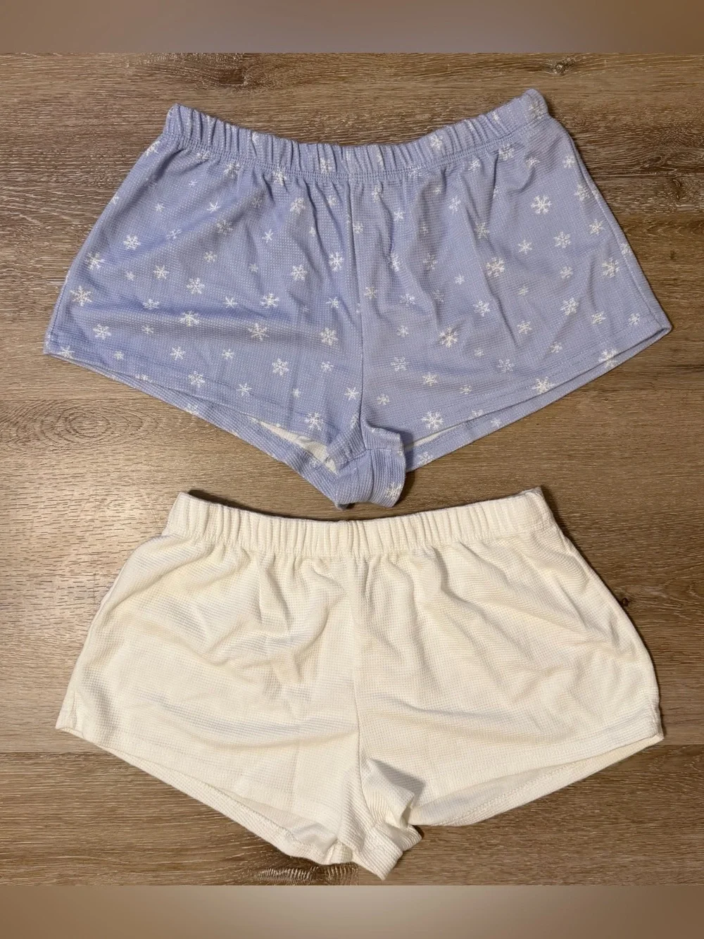 Always You Two-Pack Sleep Shorts in Light Blue Snowflake & White